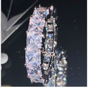 Eternity Ring Size 7-9 White Gold Plated